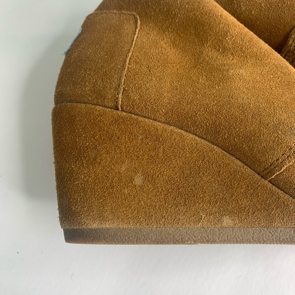 Toms Women’s Brown Rust Dessert Wedge Suede Ankle Booties Size 7 - Picture 12 of 16